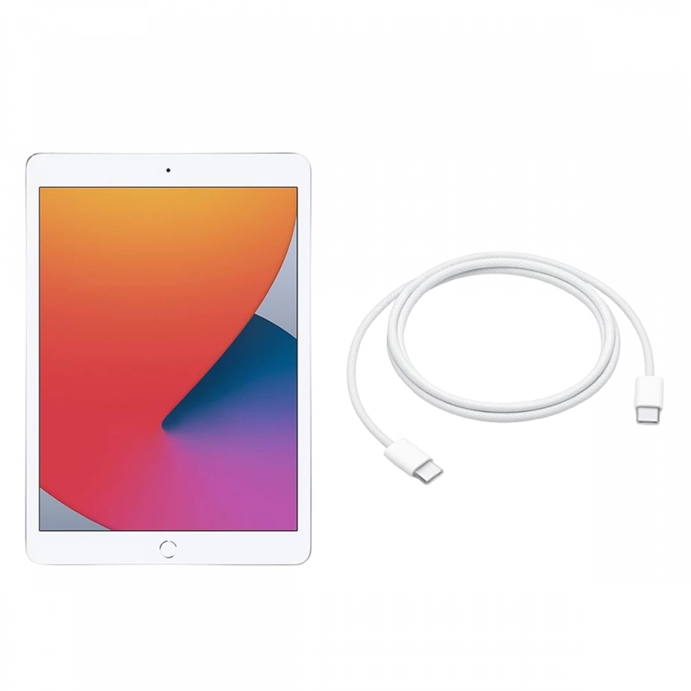Refurbished Apple iPad 8th Generation Silver side view