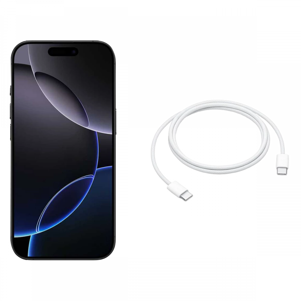 Refurbished Apple iPhone 16 Pro Black Titanium side view